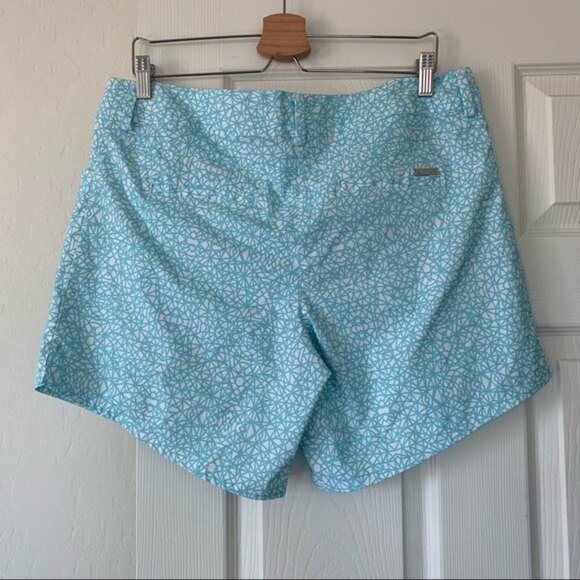 Adidas Teal Blue Abstract Golf Athletic Shorts Size 14 - Picture 5 of 6